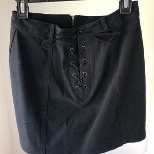 Black jean lace up skirt! Brand New!!